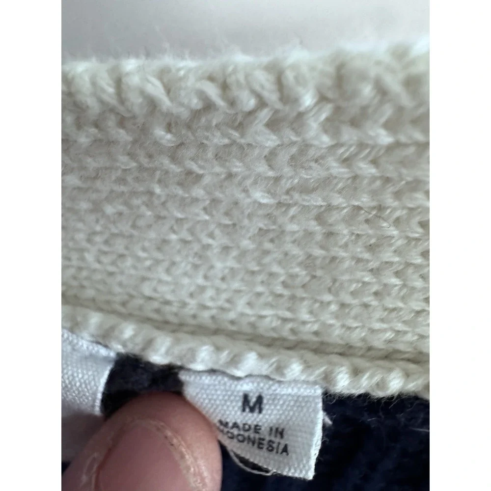 GAP‎ Shaker-Stich Long Sleeve VNeck Cardigan Sweater Classic Navy Medium